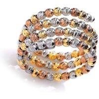 3-Colour Silver Sparkling Raindrop Eternity Wrap Ring - GVR674