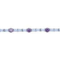 Silver Purple Lilac Aqua CZ Blue River Tennis Bracelet 6mm 7" - GVB082AQUA