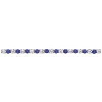 Silver Jewelco London Blue CZ Alternating Eternity Tennis Bracelet 4mm 7 inch