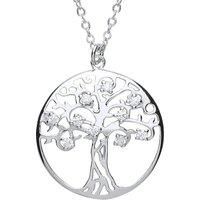 Silver Jewelco London CZ Tree of Life Charm Necklace 16 inch