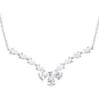 Silver Jewelco London Pear CZ Snow Angel Charm Necklace 16 + 2 inch