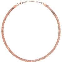 Rose Silver Jewelco London Bismark Flat Cage Collarette Necklace 5mm 14-16"