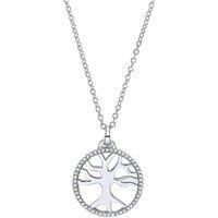 Silver CZ Tree of Life Pendant Necklace 17 inch - GVP394