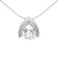 Silver Jewelco London CZ Arrow Floating CZ Pendant Necklace 18 inch