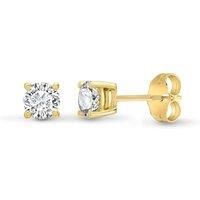 Jewelco London Women's 18ct Gold 0.35ct Diamond Solitaire Stud Earrings - 18E001-035