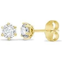 Jewelco London Solid 18ct Yellow Gold 6 Claw Set Round G SI1 0.75ct Diamond Solitaire Stud Earrings