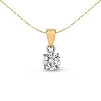 18ct Gold 0.25ct Diamond Solitaire Charm Pendant - 18P004-025