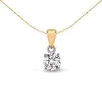 18ct Gold 0.5ct Diamond Solitaire Charm Pendant - 18P004-050