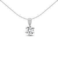 18ct White Gold 0.1ct Diamond Solitaire Charm Pendant - 18P007-010