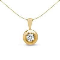 18ct Gold 0.15ct Diamond Donut Solitaire Pendant - 18P014-015