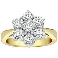 18ct 2 Colour Gold 2ct Diamond 7 Stone Flower Cluster Ring 14mm - 18R130-200