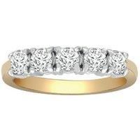 18ct 2 Colour Gold 1ct Diamond Pentalogy Eternity Ring 4mm - 18R948-100