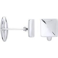 Silver Polished Flat Square Swivel Cufflinks - CUG1002