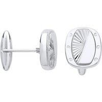 Silver Polished Sunburst Swivel Cufflinks - CUG1003