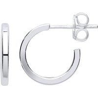 Silver Jewelco London Square Tube Hoop Earrings 14mm