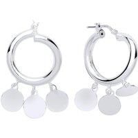 Silver Jewelco London Chandelier Droplets Hoop Drop Earrings 19mm