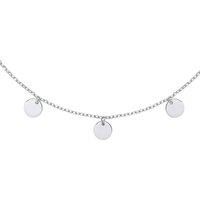 Silver Raindrop Discs Medallion Necklace 16 inch - GVK280