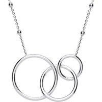 Silver Jewelco London Triple Chinese Linking Rings Bead Necklace 16 inch