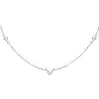 Silver Jewelco London Mini 3D Love Heart Charm Necklace