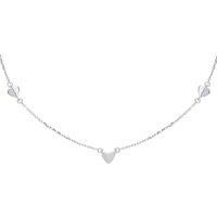 Silver Jewelco London Mini Flat Love Heart Charm Necklace