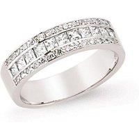 Silver Jewelco London Princess Cut CZ 3 Row Channel Eternity Ring