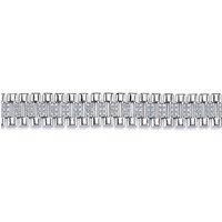 Sterling Silver CZ Watch Strap Presidential Bracelet 12mm 7.5" - ABB165A-7.5