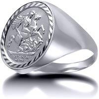 Solid Silver Jewelco London Domed Polished St George Ring (Half Sov Size)