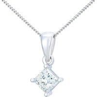 Platinum Princess 3/4ct Diamond Solitaire Pendant Necklace 18" - PP0AXL4838PTJPK