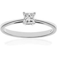 Jewelco London Platinum Princess 1/4ct Diamond 4 Claw Solitaire Engagement Ring 4mm