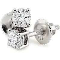 18ct White Gold Diamond Screw Solitaire Stud Earrings 1 Carat - 18E370-100
