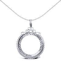 Silver Jewelco London Rope Edge Scroll Top Full Sovereign Coin Mount Pendant