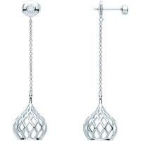 Silver Jewelco London CZ Hanging Basket Lantern Shoulder Duster Drop Earrings