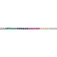Silver Jewelco London Rainbow CZ Rainbow Eternity Tennis Bracelet 2mm 7 + 1 inch