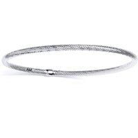 Platinum Plated Silver Jewelco London Snake Skin Tube Slave Bangle Bracelet 3mm