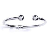 Silver Jewelco London Plain Hinged 10mm Bead Torque Bangle Bracelet 4mm