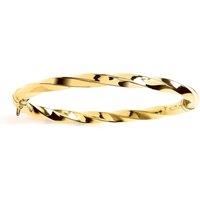 Silver Jewelco London Chunky Square Tube Candy Ribbon Twist Bangle Bracelet 6mm