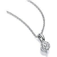 925 Silver Jewelco London CZ Single Claw 1ct Solitaire Pendant Necklace 17 inch
