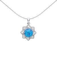 Silver Jewelco London Luxury Mosaic Starry Pool Pendant Necklace