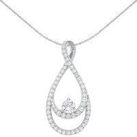 Silver Jewelco London Infinity Double Pear Tear Pendant Necklace