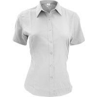 Henbury Womens/Ladies Wicking Anti-bacterial Short Sleeve Work Shirt (M) (White)