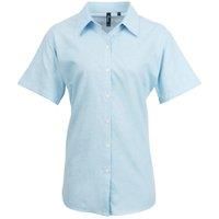 Premier Women's Signature Oxford Short Sleeve Work Shirt in Light Blue | Size: 10