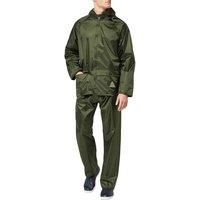 Result Heavyweight Waterproof Jacket/trouser Suit Adult Windproof Coat/pants, Olive, L