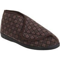 Comfylux Mens James Check  Boot Slippers 2 Colours 8 Sizes 6  DF813
