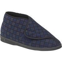 Comfylux Mens James Check  Boot Slippers 2 Colours 8 Sizes 6  DF813