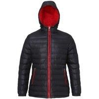 2786 Women/'s Padded Jacket, Multicolour (Black/Red 000), 10 (Size:Small)