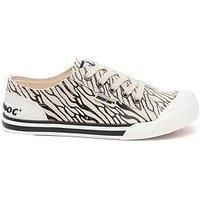 ROCKET DOG Womens Jazzin Sneaker, Ecru Black, 8 UK
