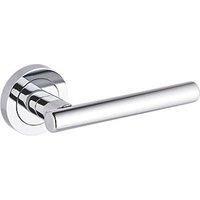 Pair SMITH & LOCKE ASKER FIRE RATED LEVER ON ROSE DOOR HANDLES POLISHED CHROME