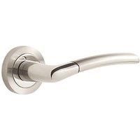 Smith & Locke Scilly Fire Rated Lever on Rose Door Handles Pair Chrome / Brushed Nickel (931HY)