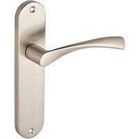 Smith & Locke Bude Fire Rated Latch Long Lever Door Handles Pair Brushed Nickel (684HY)