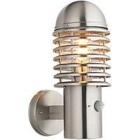 LAP Shutter Outdoor Wall Light With PIR Sensor Brushed Stainless Steel (930PG)